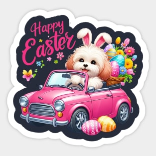 Maltipoo Easter Bunny Sticker